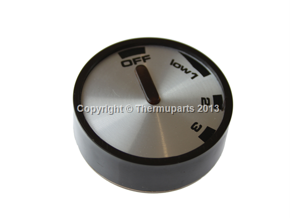 Hob Control Knob in black and silver for a Cannon Hob